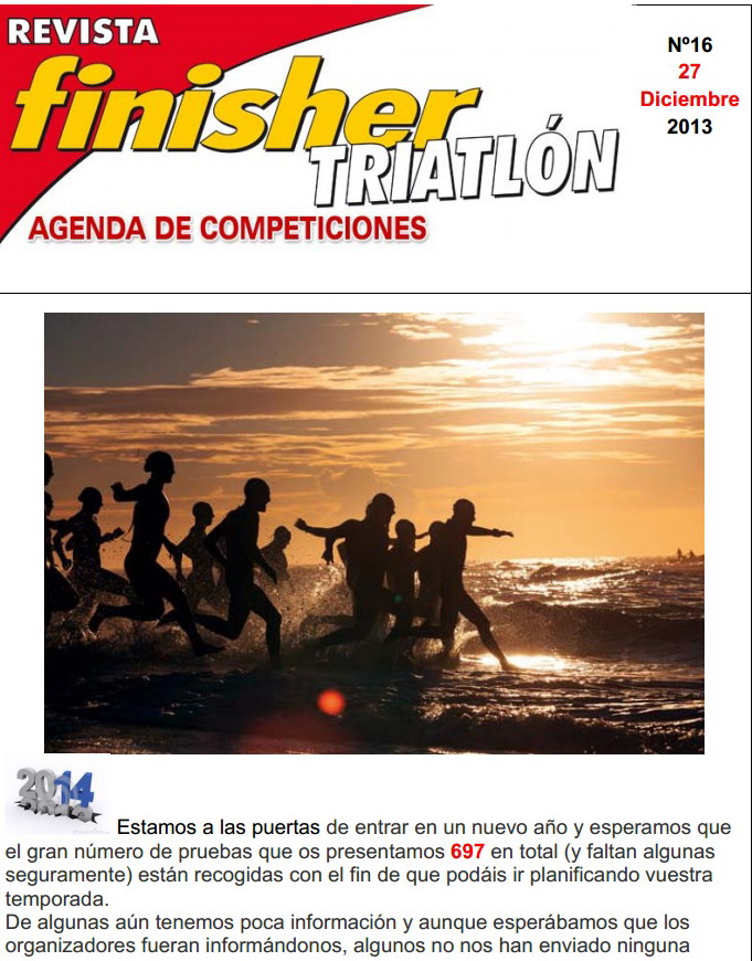 Agenda de competiciones de la revista FINISHER